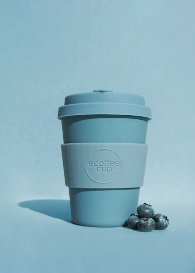 Ecoffee Cup Gray Goo Mug Bamboo with Lid Blue 350ml