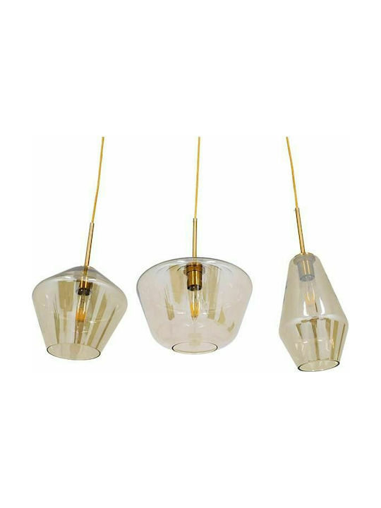 GloboStar Ketalin Pendant Light Gold Grid with Socket E27 75x30x30cm