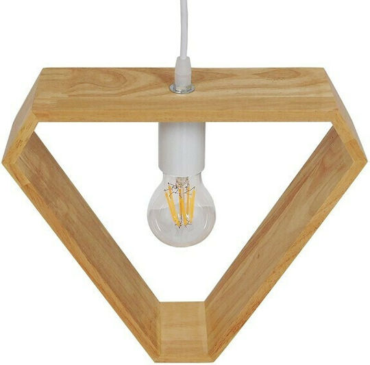 GloboStar Elise Triangle Κρεμαστό Φωτιστικό Μπεζ με Ντουί E27 29x8x28εκ.