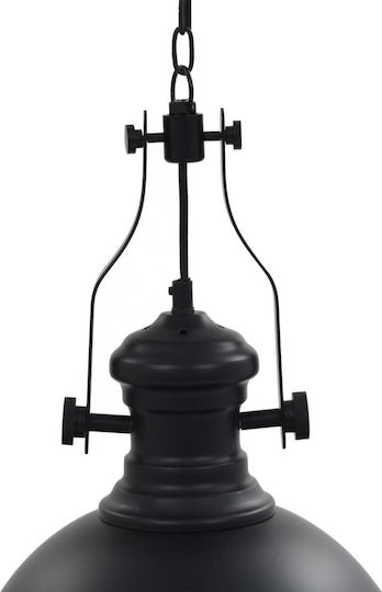 vidaXL Pendant Light Black Bell with Socket E27 31x40cm