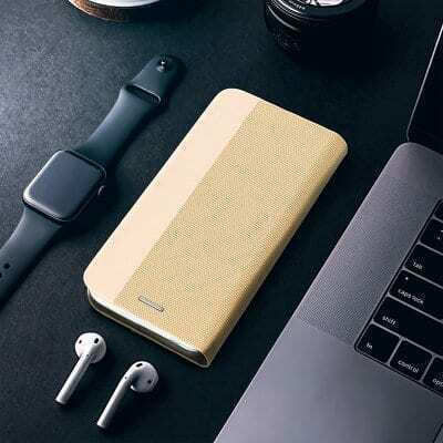 Vennus Sensitive Book Piele artificială Auriu (Galaxy A02s)