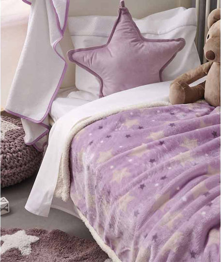 Palamaiki Decke Kinderbett Sky Girl Vlies Lila 110x140cm