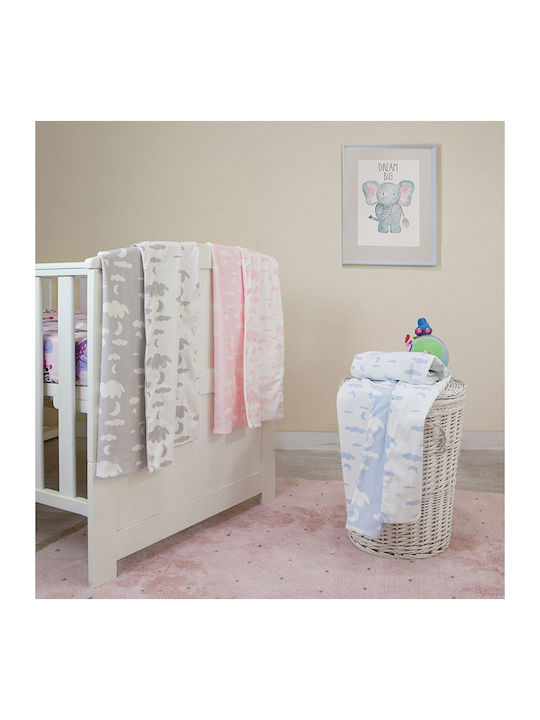 GM Home Blanket Nursery Swaddling Blankets Baby Collection 03086 Fleece Light Blue 75x100cm