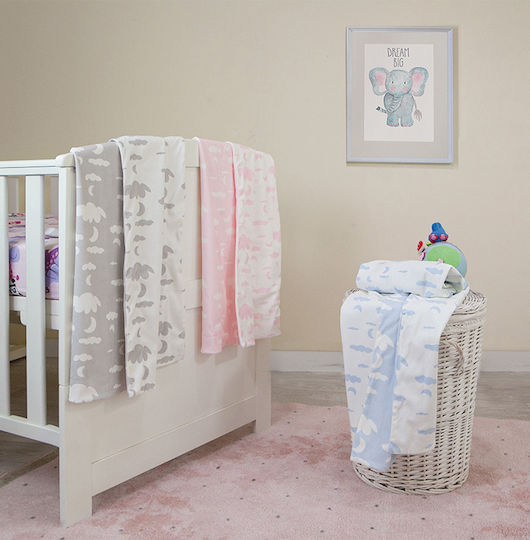 GM Home Blanket Nursery Swaddling Blankets Baby Collection 03086 Fleece Light Blue 75x100cm