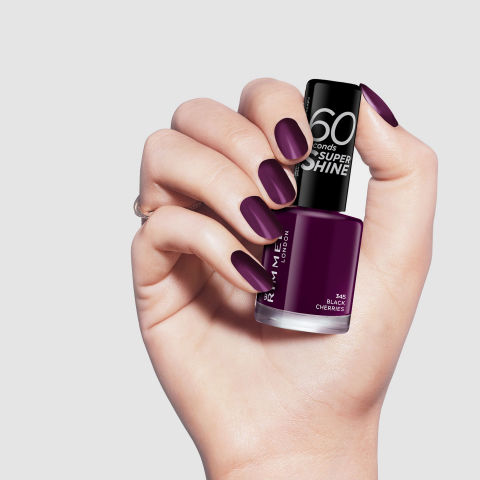 Rimmel 60 Seconds Super Shine Лак За Нокти Гланц Бързо Съхнещ Черен 8ml