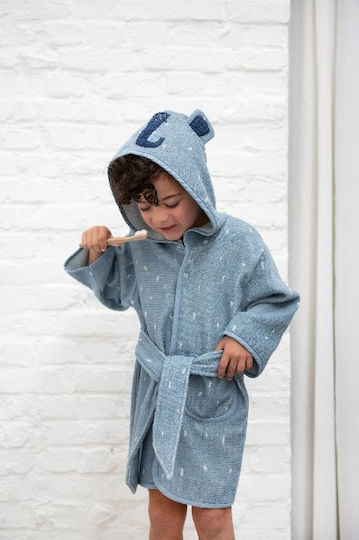 Trixie Kids Hooded Bathrobe Mrs. Elephant Blue 77115