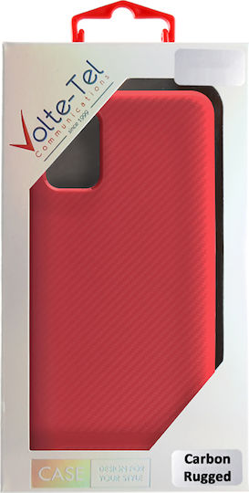Volte-Tel Carbon Camera Protective Задна корица Силикон Червен (Redmi Note 8)