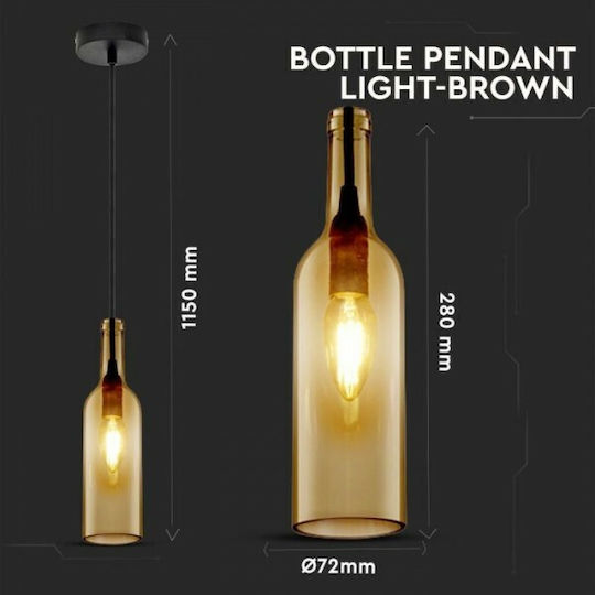 V-TAC Bottle Hängelampe Beige mit Fassung E14, E.14