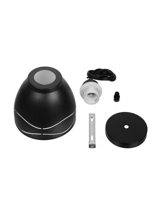GloboStar Laguna Pendant Light Black Bell with Socket E27 12.5x12.5cm