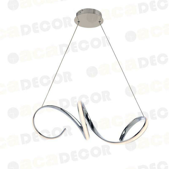 Aca Cleo Hängelampe Silber Schiene 64x64cm.