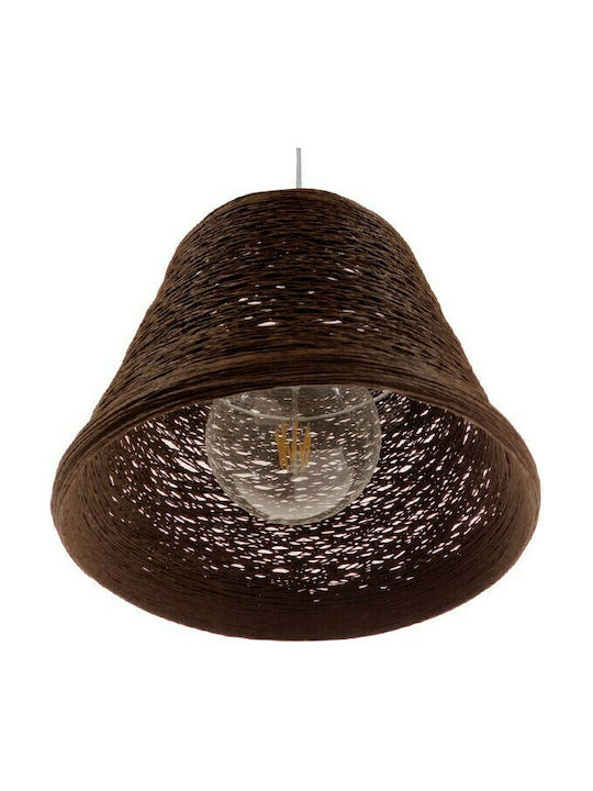 GloboStar Playroom Pendant Light Suspension Bell for Socket E27 Brown