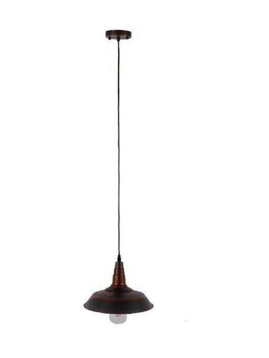 GloboStar Ray Hängelampe Bronze Glocke mit Fassung E27 26x25cm.