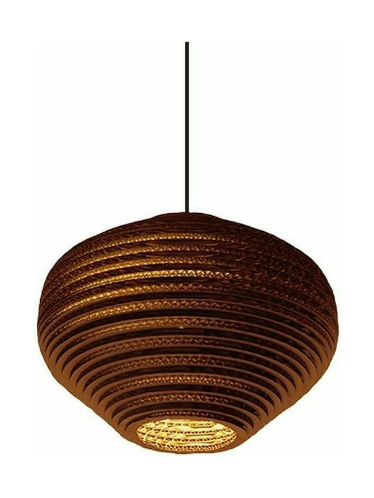 GloboStar Zakynthos Pendant Light Suspension Bell for Socket E27 Brown