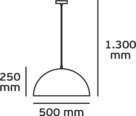VK Lighting Pendant Light White Bell with Socket E27 50x130x25cm