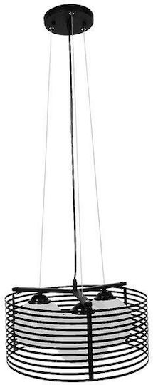 GloboStar Industrial Kevia Black Grid Pendant Ceiling Light with E27 Socket 40x40x17.5cm