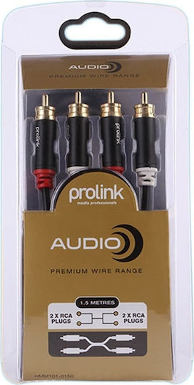 Prolink Cablu RCA De Sex Masculin - RCA De Sex Masculin 1.5m HMM101-0150