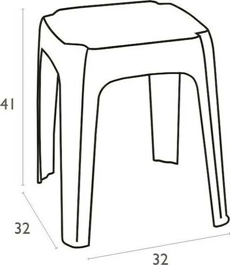 Kunststoff Gartenhocker Luna Weiß 32x32x41cm Kunststoff Gartenhocker Luna Weiß 32x32x41cm
