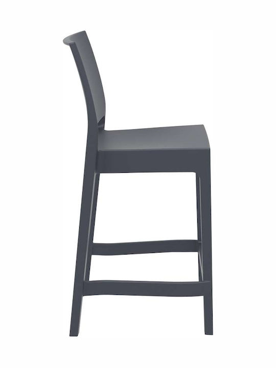 Bar Stool for Outdoor Space made of Polypropylene Maya 65 Dark Gray 44x50x65cm