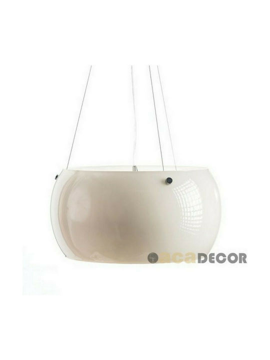 Aca Pendant Light White with Socket E27 40x128cm