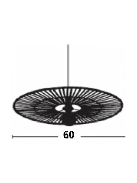 Zambelis Lights Κρεμαστό Φωτιστικό Μαύρο με Ντουί E27 60εκ.