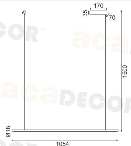 Aca Avenue Hängelampe Schwarz 105cm.