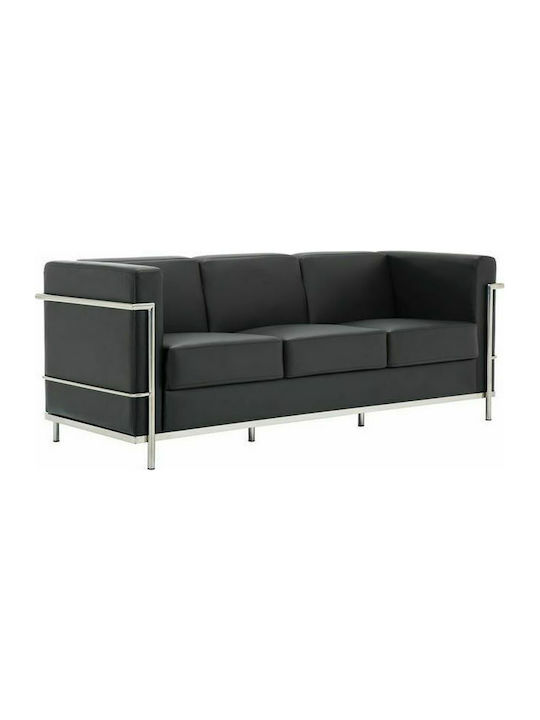Genova Living Room Furniture Set 3-Seater & 2-Seater & Armchair Black