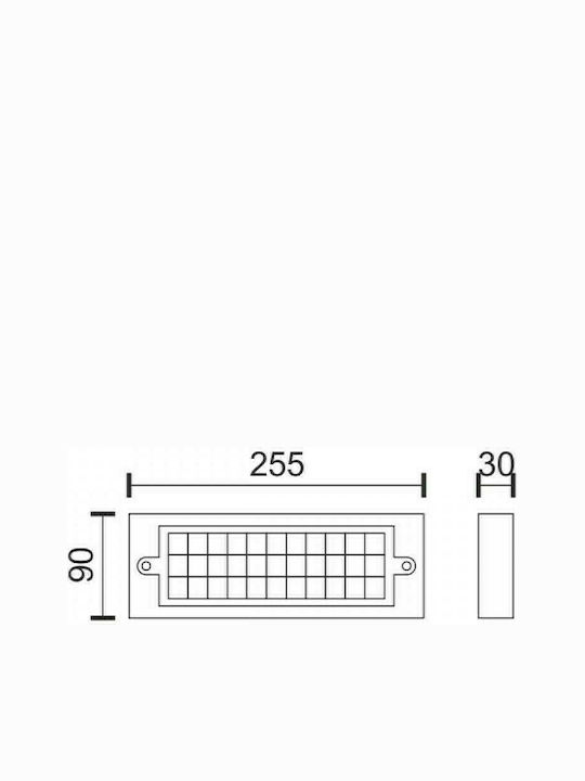 Spot Light Wall-Mounted Outdoor Ceiling Light LED IP65 6W with Warm White Light 25.5x9εκ.