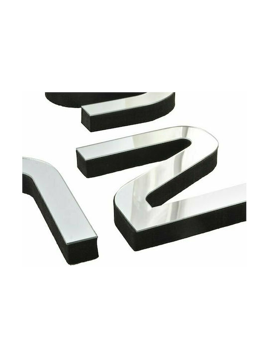 Ruhhy 3D Wall Clock Sticker Mirror Silver Ø60cm