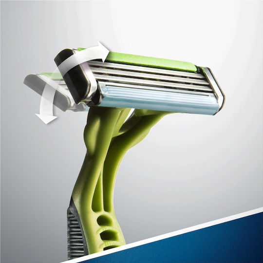 Gillette Sensor 3 Sensitive Disposable Razors Single Use with 3 Blades & Lubricious Strip for Sensitive Skin 6pcs