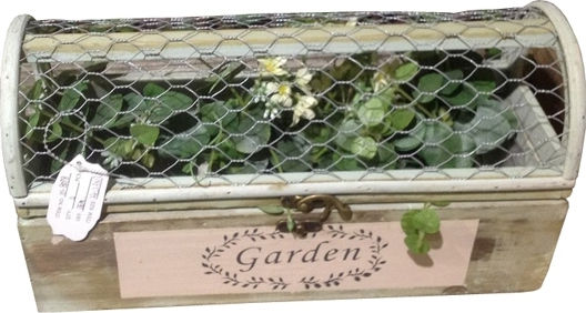 Etoile Planter Wooden Brown 33x12x7cm.