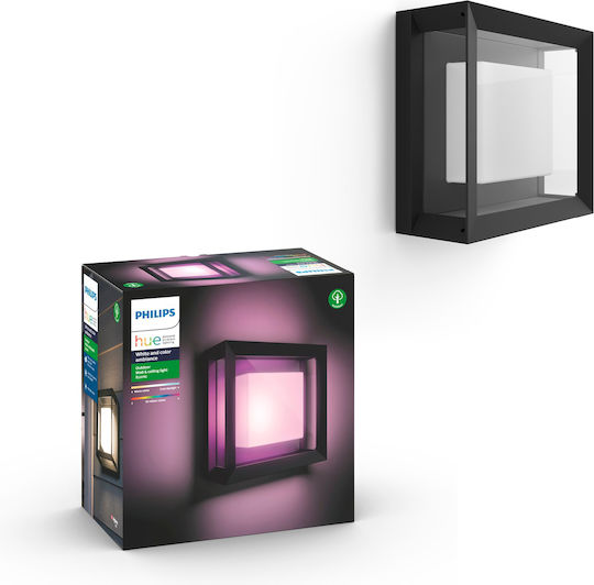 Philips Econic Wandmontierte Außen-Deckenleuchte LED IP44 15W mit Kaltweiß Licht 11.5x26x26εκ.