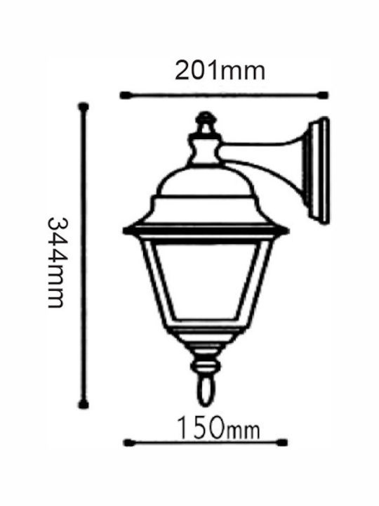 Aca Wandmontierte Laterne für den Außenbereich IP45 E27 Rot