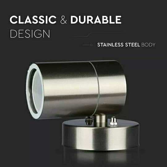 V-TAC Wall-Mounted Outdoor Spot Light GU10 IP44 9.3x8.5x11.8εκ.