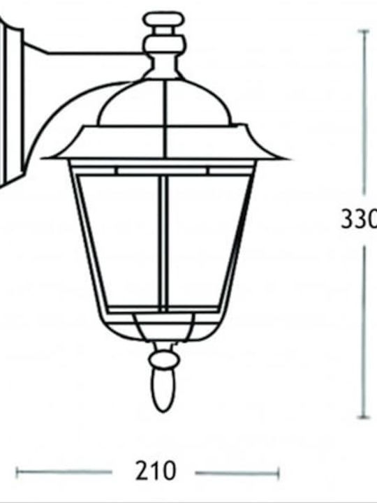 Aca Επιτοίχιο Εξωτερικό Φαναράκι E27 IP45 19.3x33εκ.