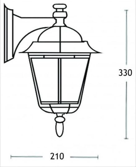 Aca Aca Wandmontierte Außenbeleuchtung Laterna E27 IP45 19.3x20.1x34.4cm