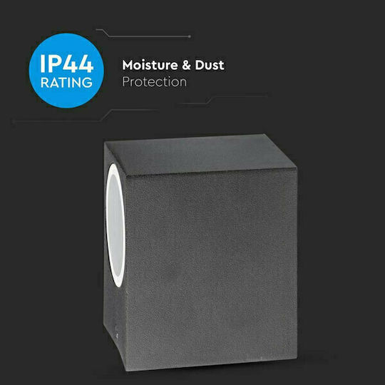 V-TAC Spot de exterior montat pe perete GU10 IP44 9.2x6.8x8εκ.