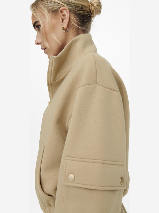 Nomad Cropped Γυναικείο Φούτερ Μπεζ