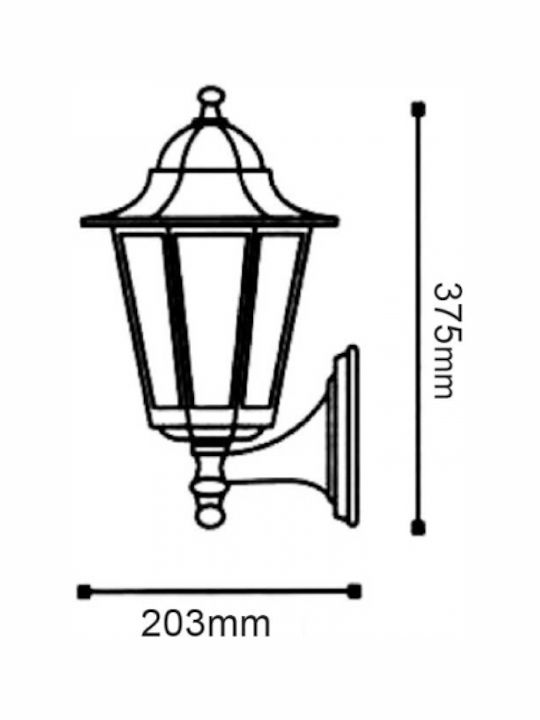 Aca Felinar de Perete pentru Exterior IP44 E27 Negru