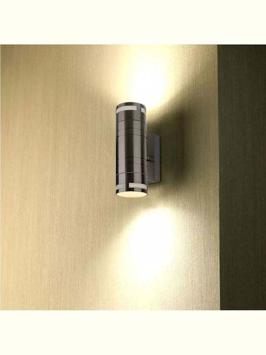 V-TAC Wall-Mounted Outdoor Spot Light GU10 IP44 Double Beam 11x6x17.8εκ.