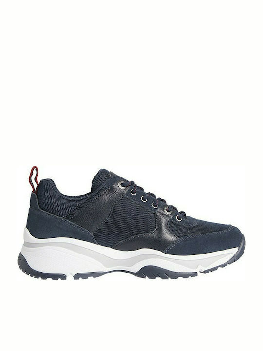 Tommy Hilfiger Mix Runner Ανδρικά Chunky Sneakers Navy Μπλε