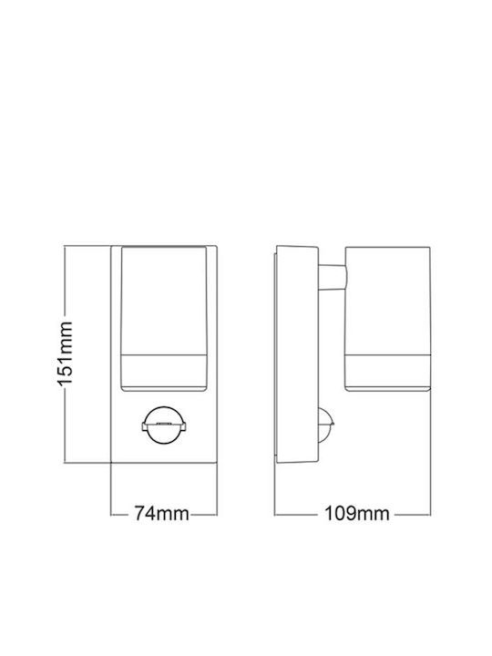 Aca Waterproof Wall-Mounted Spot for Outdoor IP65 GU10 Bronze