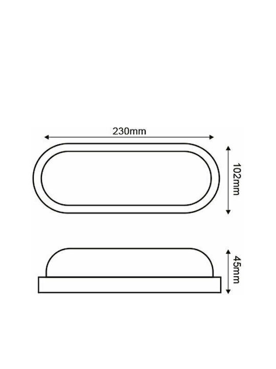 Aca Etanșă Aplica de Perete Tip Broască Țestoasă pentru Exterior IP65 cu Led Încorporat 20W 6000Κ Neagră