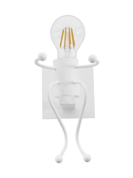 GloboStar Clay Modern Lamp Wall with Socket E27 White 12x17cm