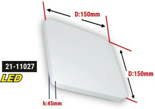 Adeleq Modern Lumină de Perete cu LED Integrat și Lumină Alb Cald 15x45cm