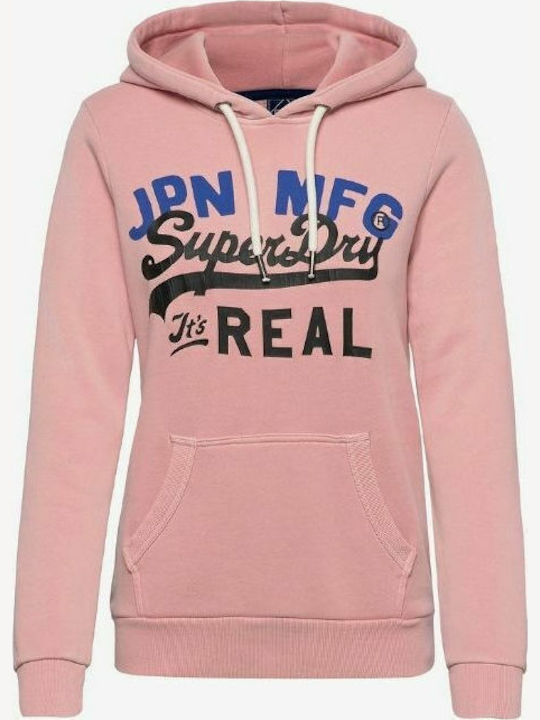Vintage Logo Ac Lang Damen Sweatshirt Kapuzen Rosa