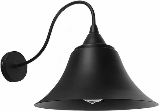 GloboStar Industrial Wall Lamp with E27 Socket Black 30x30cm