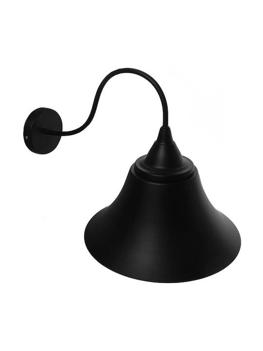 GloboStar Industrial Wall Lamp with E27 Socket Black 30x30cm