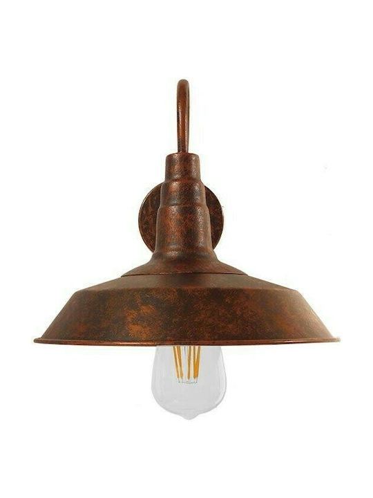 GloboStar Iron Rust Industrial Wall Lamp with E27 Socket Brown 26x32cm