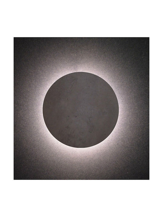 Aca Eclipse Μοντέρνο Φωτιστικό Τοίχου με Ενσωματωμένο LED και Θερμό Λευκό Φως Γκρι 30x3.8εκ.
