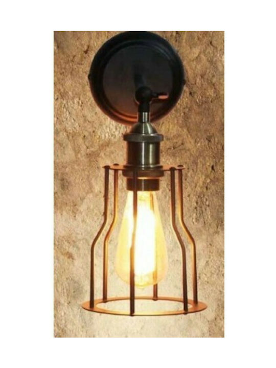 Home Lighting Pari Vintage Wall Lamp with Socket E27 Black Width 15cm